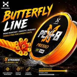 HASIDA Butterfly 100m 8Braided PE PEX+ Tech Standard Line Dia Smooth Soft Environmentally Friendly 0.6-5.0# Anti UV Fishing Line