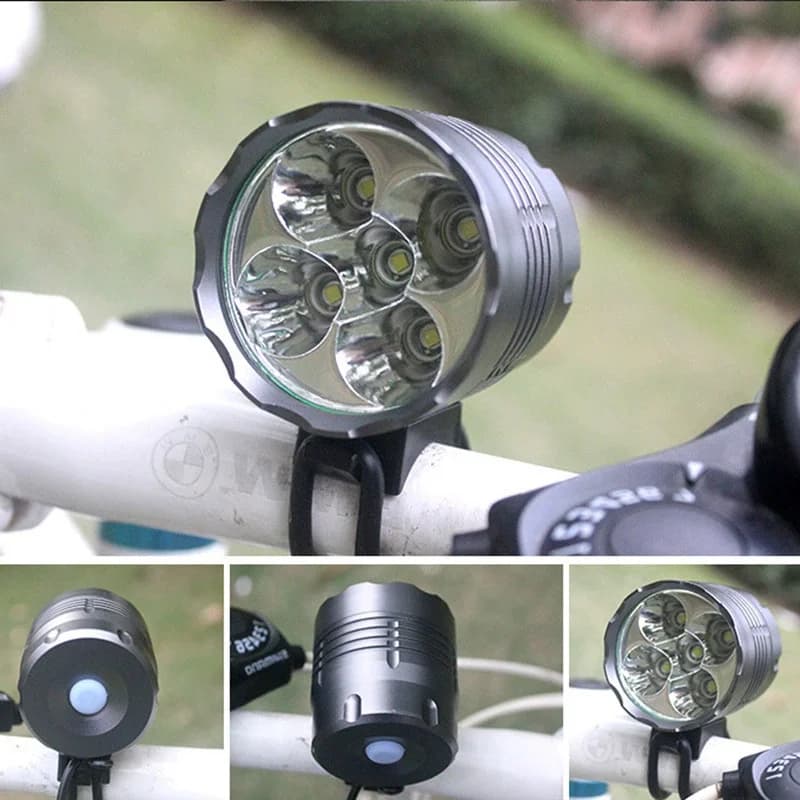8.4V 4*T6 Bicycle Light Super Bright Waterproof MTB Road Bike Front Flashlight With 5200mAh Battery Cycling Lamp