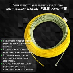 MAXIMUMCATCH 90/100ft 2-9WT Real Gold Fly Line Weight Forward Floating in Moss/Gold with Welded Loops Fly Fishing Line
