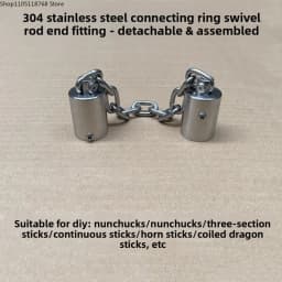 Stainless Steel Nunchaku Connecting Rings - DIY Parts Kit with Axles & Chain Links for Three-Section Staff