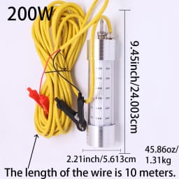 12V 200W Green White Night Specific Fishing equipment, High-Power Underwater Waterproof Night Fishing Light, Bait Submersible
