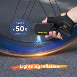 Anoutway Bicycle Pump Bike Tire Inflator Electric Mini Portable Digital Display Battery 120PSI Pressure Guage Air Compressor