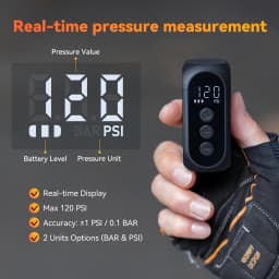 Anoutway Bicycle Pump Bike Tire Inflator Electric Mini Portable Digital Display Battery 120PSI Pressure Guage Air Compressor