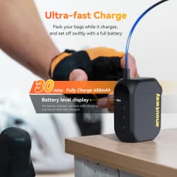 Anoutway Bicycle Pump Bike Tire Inflator Electric Mini Portable Digital Display Battery 120PSI Pressure Guage Air Compressor