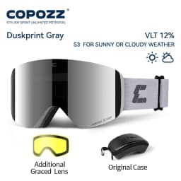 COPOZZ X-edge Series Men Women Double Layers Anti-Fog Ski Goggles Snowmobile Eyewear Snow Snowboard Glasses with Magnetic Lenses