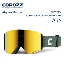 COPOZZ X-edge Series Men Women Double Layers Anti-Fog Ski Goggles Snowmobile Eyewear Snow Snowboard Glasses with Magnetic Lenses