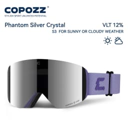COPOZZ X-edge Series Men Women Double Layers Anti-Fog Ski Goggles Snowmobile Eyewear Snow Snowboard Glasses with Magnetic Lenses