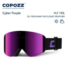 COPOZZ X-edge Series Men Women Double Layers Anti-Fog Ski Goggles Snowmobile Eyewear Snow Snowboard Glasses with Magnetic Lenses