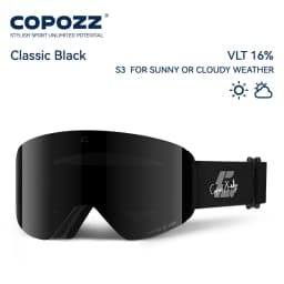 COPOZZ X-edge Series Men Women Double Layers Anti-Fog Ski Goggles Snowmobile Eyewear Snow Snowboard Glasses with Magnetic Lenses
