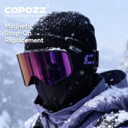 COPOZZ X-edge Series Men Women Double Layers Anti-Fog Ski Goggles Snowmobile Eyewear Snow Snowboard Glasses with Magnetic Lenses