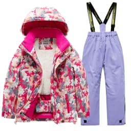 2026 New Children's Ski Suit Boys Girls Thickened Waterproof Warm Middle Older Kid's Baby Ski Clothes Full Set of Equipment