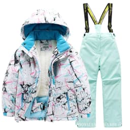 2026 New Children's Ski Suit Boys Girls Thickened Waterproof Warm Middle Older Kid's Baby Ski Clothes Full Set of Equipment