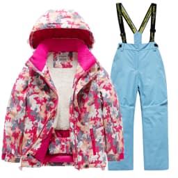 2026 New Children's Ski Suit Boys Girls Thickened Waterproof Warm Middle Older Kid's Baby Ski Clothes Full Set of Equipment