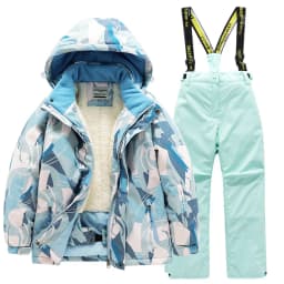 2026 New Children's Ski Suit Boys Girls Thickened Waterproof Warm Middle Older Kid's Baby Ski Clothes Full Set of Equipment