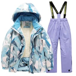 2026 New Children's Ski Suit Boys Girls Thickened Waterproof Warm Middle Older Kid's Baby Ski Clothes Full Set of Equipment