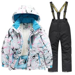 2026 New Children's Ski Suit Boys Girls Thickened Waterproof Warm Middle Older Kid's Baby Ski Clothes Full Set of Equipment