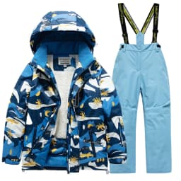 2026 New Children's Ski Suit Boys Girls Thickened Waterproof Warm Middle Older Kid's Baby Ski Clothes Full Set of Equipment