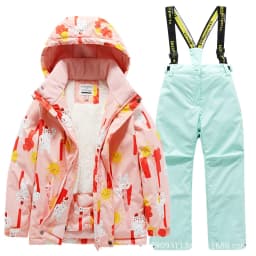 2026 New Children's Ski Suit Boys Girls Thickened Waterproof Warm Middle Older Kid's Baby Ski Clothes Full Set of Equipment