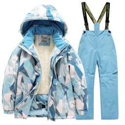 2026 New Children's Ski Suit Boys Girls Thickened Waterproof Warm Middle Older Kid's Baby Ski Clothes Full Set of Equipment