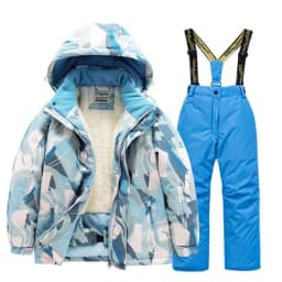 2026 New Children's Ski Suit Boys Girls Thickened Waterproof Warm Middle Older Kid's Baby Ski Clothes Full Set of Equipment