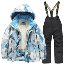 2026 New Children's Ski Suit Boys Girls Thickened Waterproof Warm Middle Older Kid's Baby Ski Clothes Full Set of Equipment