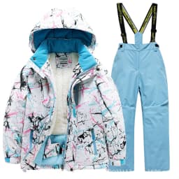2026 New Children's Ski Suit Boys Girls Thickened Waterproof Warm Middle Older Kid's Baby Ski Clothes Full Set of Equipment
