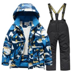 2026 New Children's Ski Suit Boys Girls Thickened Waterproof Warm Middle Older Kid's Baby Ski Clothes Full Set of Equipment