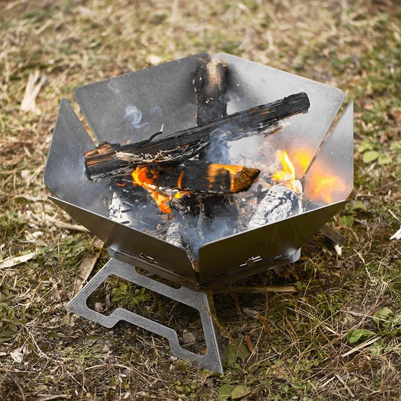 Camping Brazier Folding Bonfire Stove Portable Firewood Burner Campfire Furnace Outdoor Fire Wood Stove Winter Heater Equipment