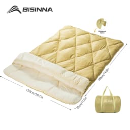 BISINNA Double Camping Sleeping Bag Splicable Portable 2 Person Quilt 4 Season Detachable Winter Sleeping Bag for Hiking Tourism
