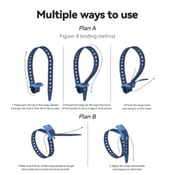 Qunature 4Pcs/set TPU Cable Tie Multifunctional Outdoor Cycling Tie-down Strap Wrap-around Design Resistant High Strength Strap