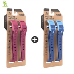 Qunature 4Pcs/set TPU Cable Tie Multifunctional Outdoor Cycling Tie-down Strap Wrap-around Design Resistant High Strength Strap