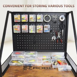 ROBEI 1.6m Multifunction Fishing Rod Holder 150KG Maximum Load Capacity 360° Rotating Wheels Large Space Up to 24 Fishing Rods