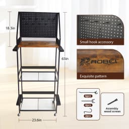 ROBEI 1.6m Multifunction Fishing Rod Holder 150KG Maximum Load Capacity 360° Rotating Wheels Large Space Up to 24 Fishing Rods