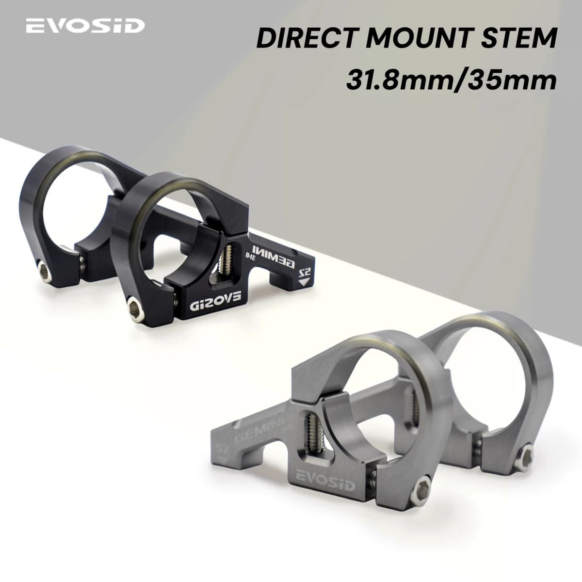 EVOSID DH Direct Mount Stem 35mm CNC Dual Crown Stem 31.8mm High-Strength Aluminum Alloy Bicycle Handlebar for AM/FR Motorcycle
