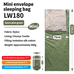 Outdoor Camping Ultralight Compact Adult Sleeping Bag Travel Washable Down Cotton Insulation Dirt-Resistant Portable Waterproof