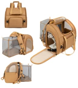 Cat Carrier Portable Cat Backpack Expandable Large Capacity Pet Backpack Foldable for Small and Medium Dogs and Cats For 8KG