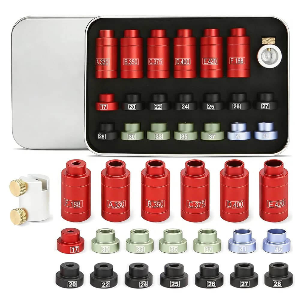 Bullet Comparator Kit Headspace Gauge Tool Set with 14 Inserts and 6 Bushings Bullet Reloading Supplies Aluminum Reloading Tool