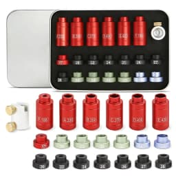 Bullet Comparator Kit Headspace Gauge Tool Set with 14 Inserts and 6 Bushings Bullet Reloading Supplies Aluminum Reloading Tool