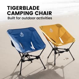 OneTigris Tigerblade Foldable Camping Chairs Lightweight Folding Chair Backpacking Moon Chairs for Travel Beach Fishing Relaxing