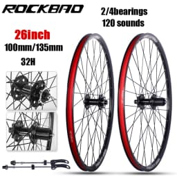 ROCKBAO Mountain Bike Wheelset 24/26/27.5/700C Disc Brake 4Bearings 7-11speed Quick Release 29er 120sounds MTB Bicycle Wheel