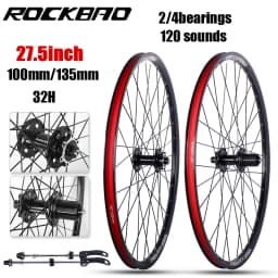 ROCKBAO Mountain Bike Wheelset 24/26/27.5/700C Disc Brake 4Bearings 7-11speed Quick Release 29er 120sounds MTB Bicycle Wheel