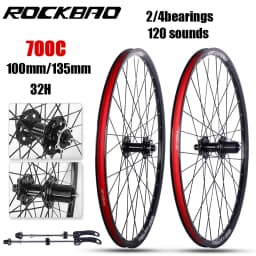 ROCKBAO Mountain Bike Wheelset 24/26/27.5/700C Disc Brake 4Bearings 7-11speed Quick Release 29er 120sounds MTB Bicycle Wheel