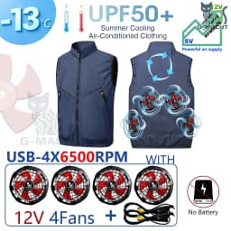 Men's Khaki Cooling 2-3-4 Fans Vest USB Air Conditioning Jacket Short Sleeve Outdoor Fishing Work Heat Protection Cooling Clothe