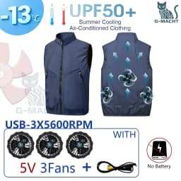 Men's Khaki Cooling 2-3-4 Fans Vest USB Air Conditioning Jacket Short Sleeve Outdoor Fishing Work Heat Protection Cooling Clothe