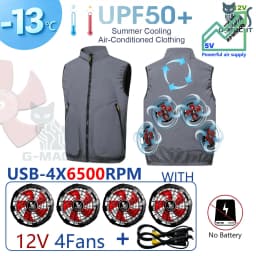 Men's Khaki Cooling 2-3-4 Fans Vest USB Air Conditioning Jacket Short Sleeve Outdoor Fishing Work Heat Protection Cooling Clothe