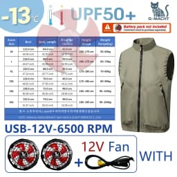 Men's Khaki Cooling 2-3-4 Fans Vest USB Air Conditioning Jacket Short Sleeve Outdoor Fishing Work Heat Protection Cooling Clothe