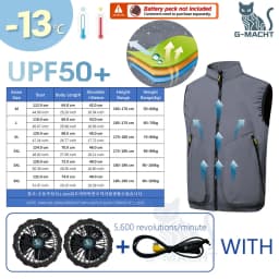 Men's Khaki Cooling 2-3-4 Fans Vest USB Air Conditioning Jacket Short Sleeve Outdoor Fishing Work Heat Protection Cooling Clothe