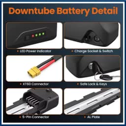 Cham Rider 36V 48V 52V 60V 72V 1000W EBike Battery 25Ah 30 40 45 50 60Ah Electric Vehicle Bicycle Lower Tube 2000W Litio Battery