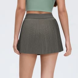 Solid Color Women's 2-in-1 Yoga Tennis Skirt, Outdoor Running Skort, Breathable Quick-Dry Fitness Sports Skirt with Liner