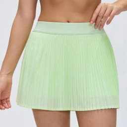 Solid Color Women's 2-in-1 Yoga Tennis Skirt, Outdoor Running Skort, Breathable Quick-Dry Fitness Sports Skirt with Liner